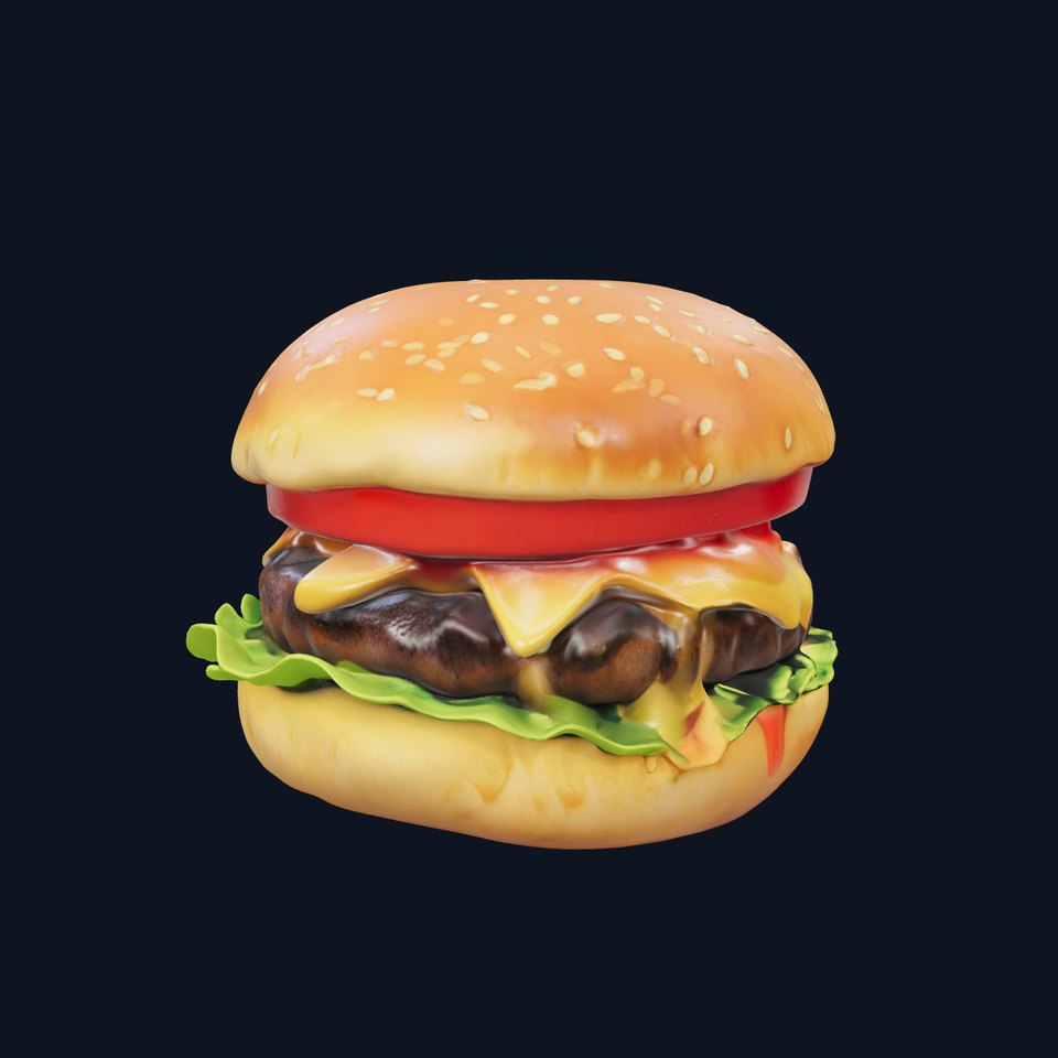 Deluxe Cheeseburger Model Pack for Rendering and Games